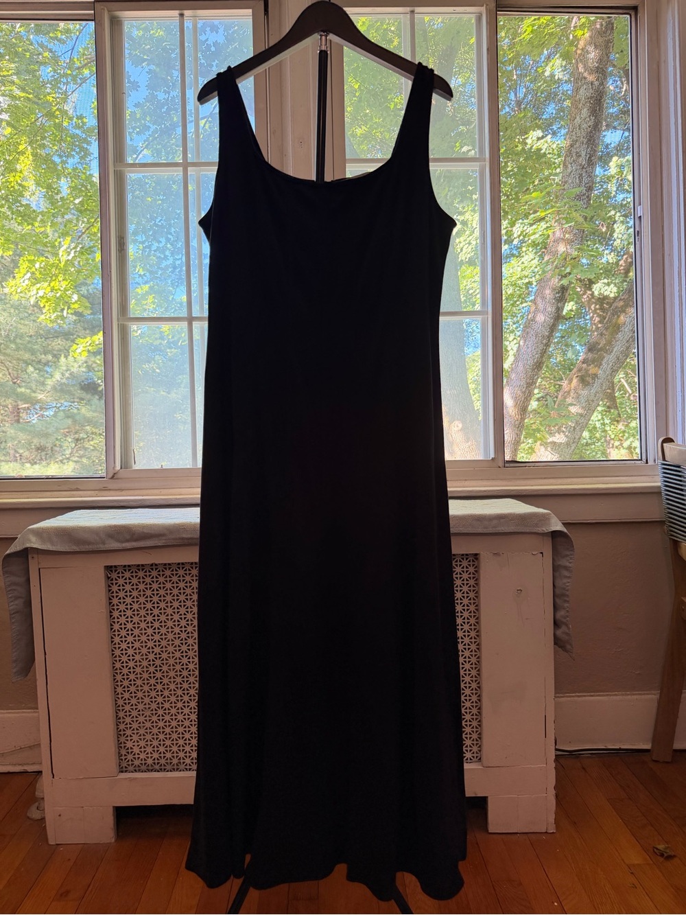 LOFT Black Scoop Neck Maxi Dress
